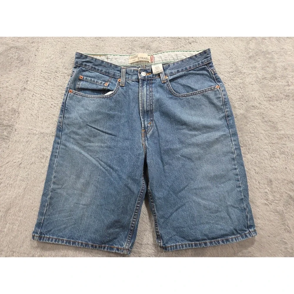 Levis 569 Denim Shorts 2006 Vintage Men's Loose Straight Fit Blue  Size 32x10